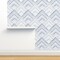 Coastal Geometric Modern Blue Monochrome Lines Neutral Beach Sea Chevron Custom Removable Wallpaper by Spoonflower Peel & Stick Wallpaper 2FT Wide